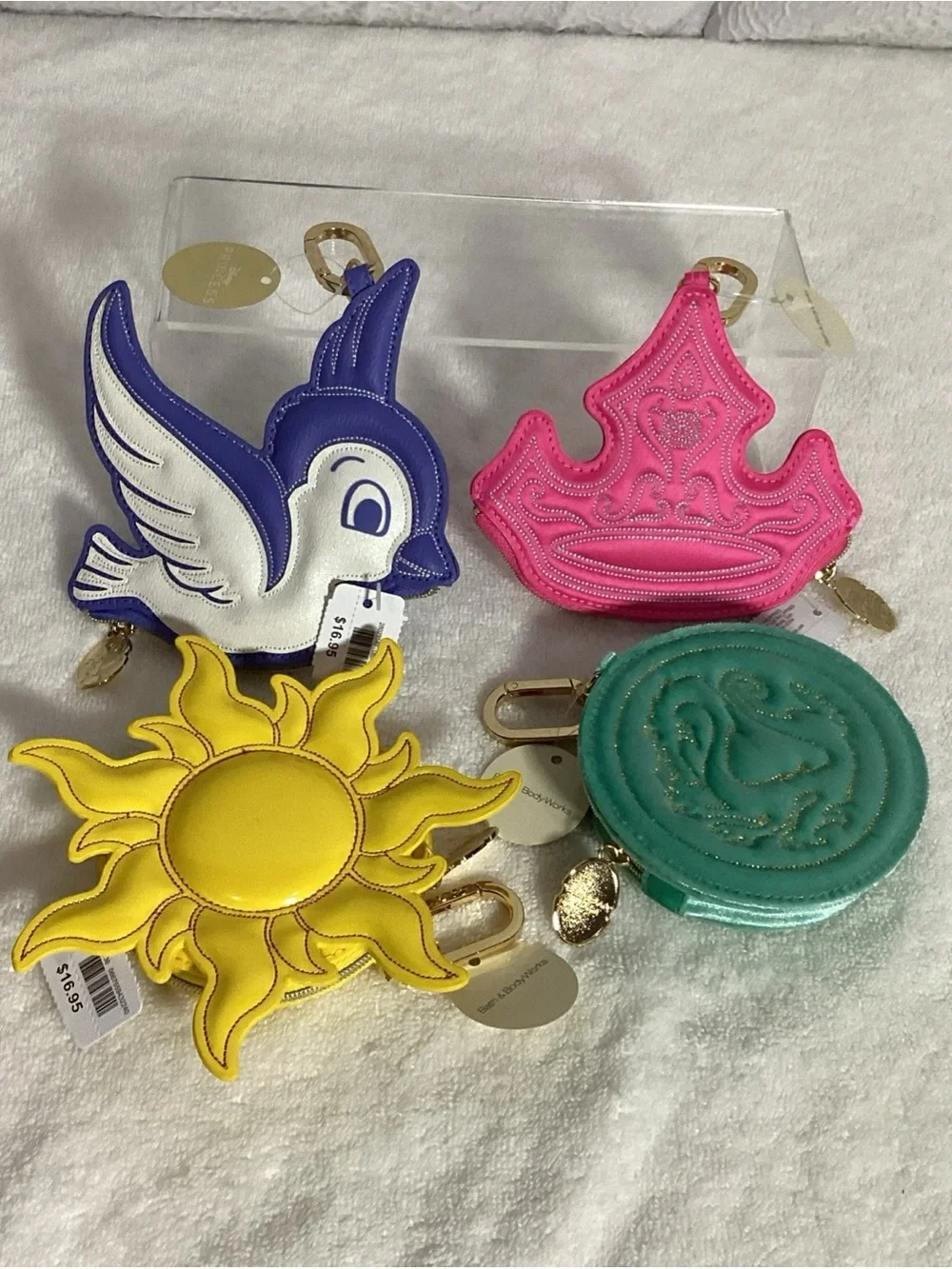 Bath & Body Works Disney Complete Set Princess Coin Purses Bag Charms NEW